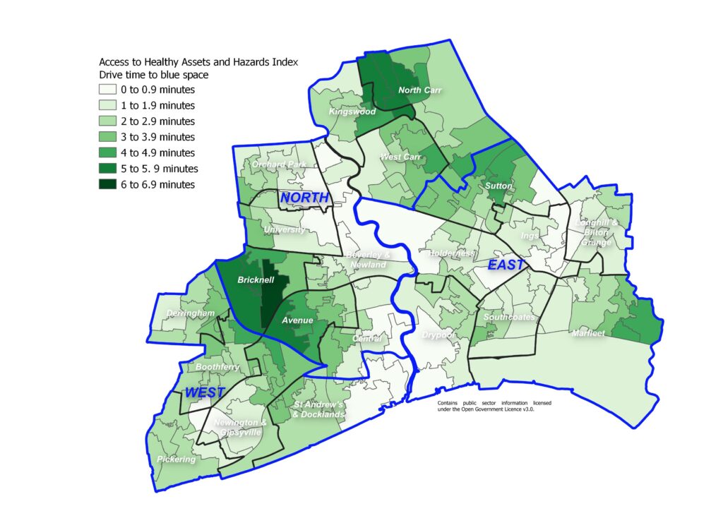 Access to Healthy Assets and Hazards Index: drive time to nearest blue space