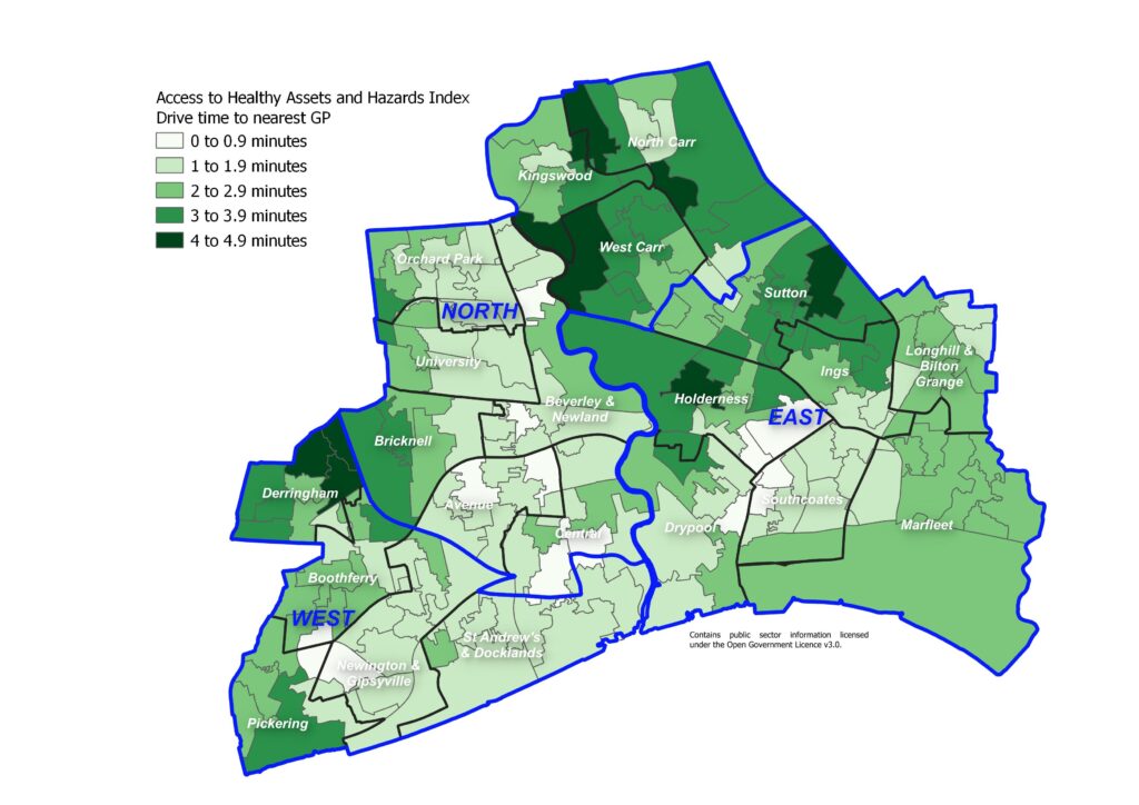 Access to Healthy Assets and Hazards Index: drive time to nearest GP