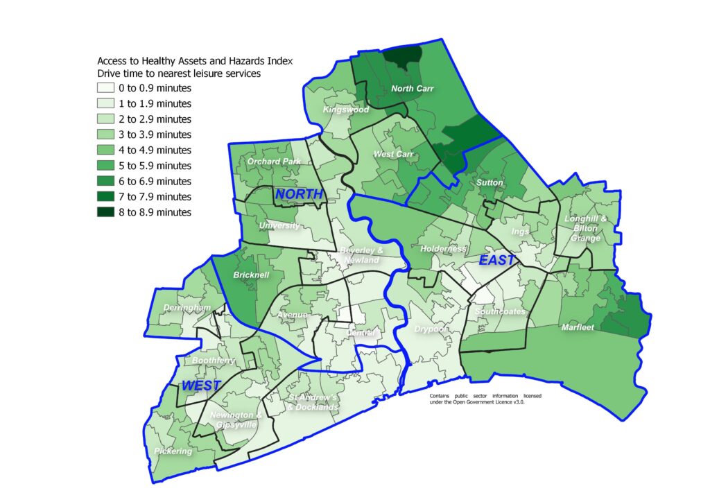 Access to Healthy Assets and Hazards Index: drive time to nearest leisure services