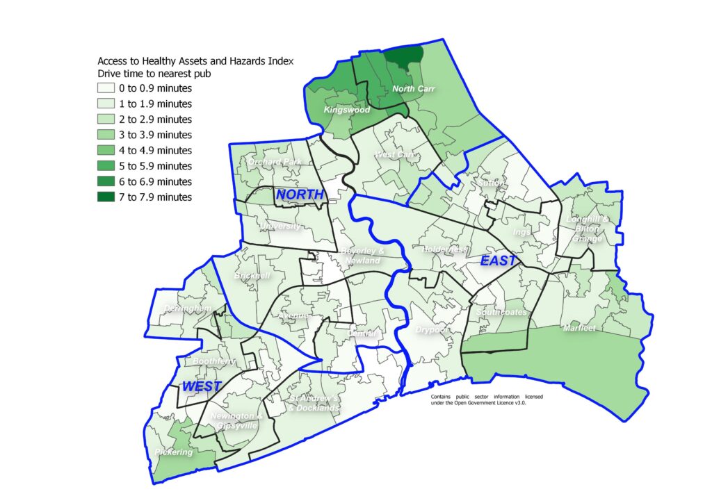 Access to Healthy Assets and Hazards Index: drive time to nearest pub